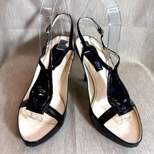 SHIATZY CHEN Sz 36.5 Pattent Leather Strappy Designer Statement Sandals Heels